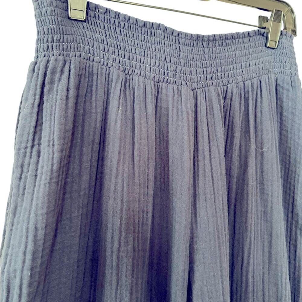 Michael Stars Simba Pants XL SUSIE Cotton Gauze Smocked Waist Wide Leg Navy Blue - Picture 5 of 11